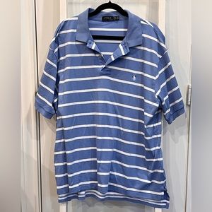 Striped Blue & White 2XB Polo by Ralph Lauren